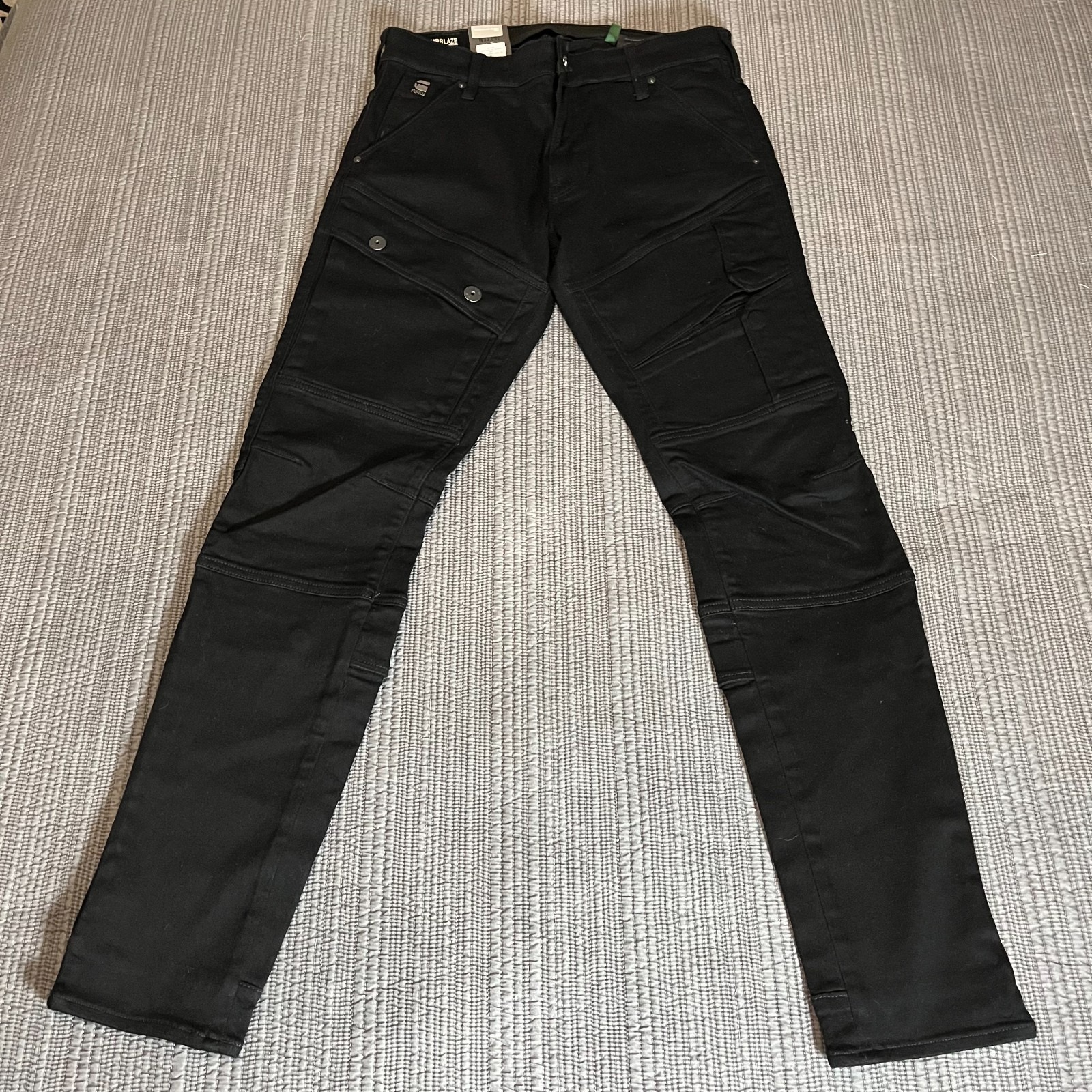G-Star Raw Airblaze 3d Skinny Cargo Jeans 33x32 Black Super Stretch Nwt